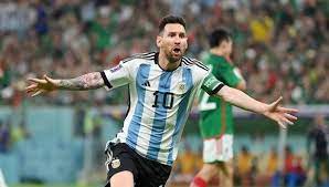Imagen de Leo festajando gol contra Mexico